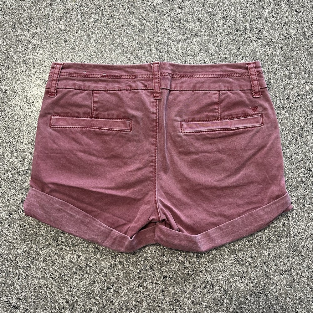 American Eagle Shorts Womens 0 28x3 Midi Chino Red Washed Stretch AE - Picture 3 of 6